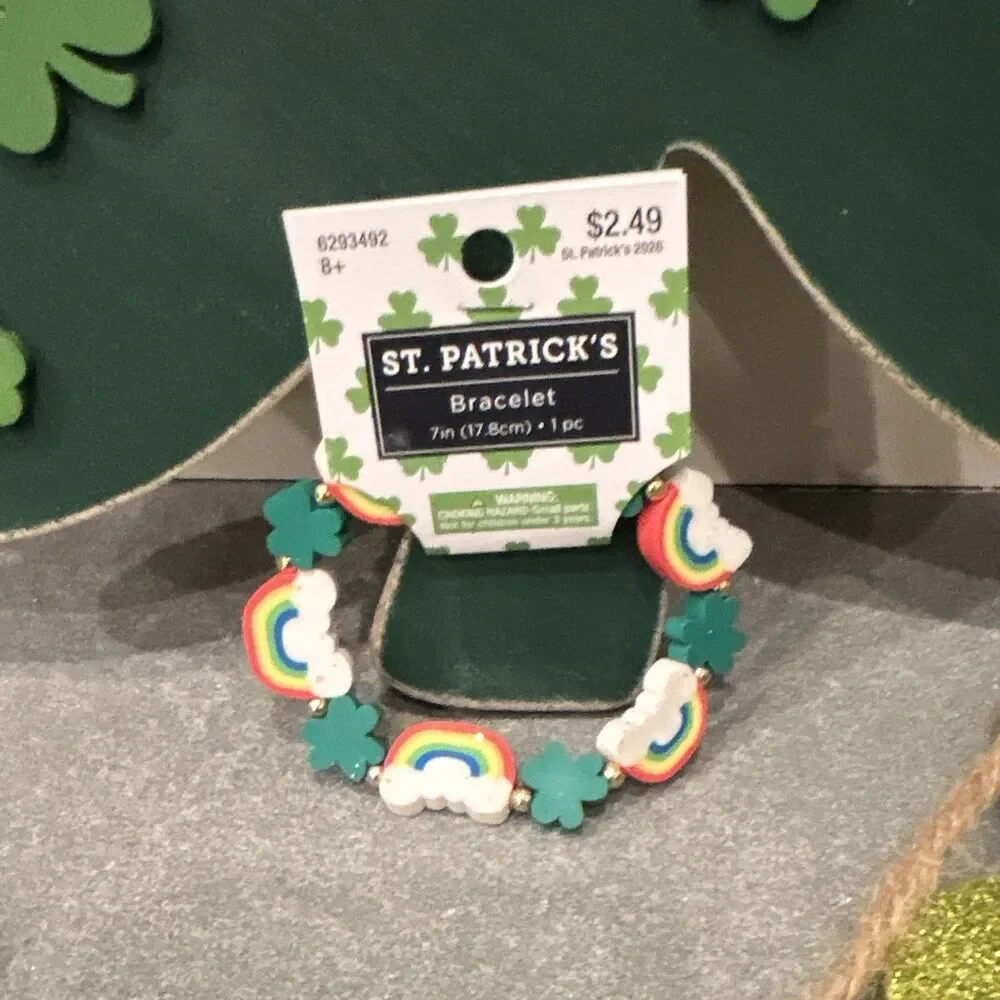 Hobby Lobby St. Patrick's Day Decorations Lot w/ Glitter Clover Garland & More